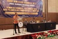 Caption : Muhammad Jazuli Anggota Dewan Pers (Ketua Komisi Pengaduan dan Penegakan Etika Pers) Narasumber Seminar Nasional MUNAS PJS III, Hotel Acacia Jakarta, 21-23 Juli 2026